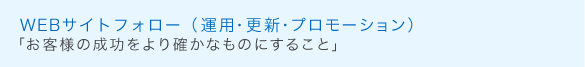 WEBサイトフォロー（運用・更新・プロモーション）